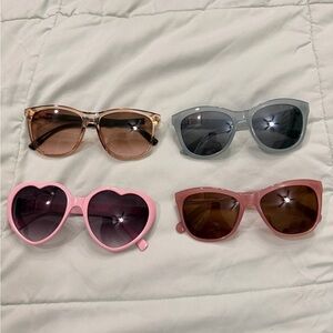 Women Sunglasses Set - Pink, Gray, Brown. All 4 included.